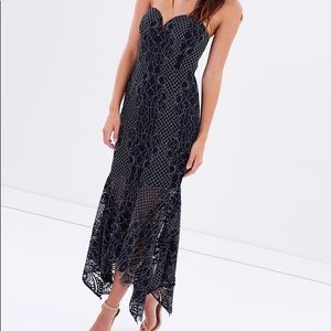 NWT Shona Joy Bustier Lace Handkerchief Dress